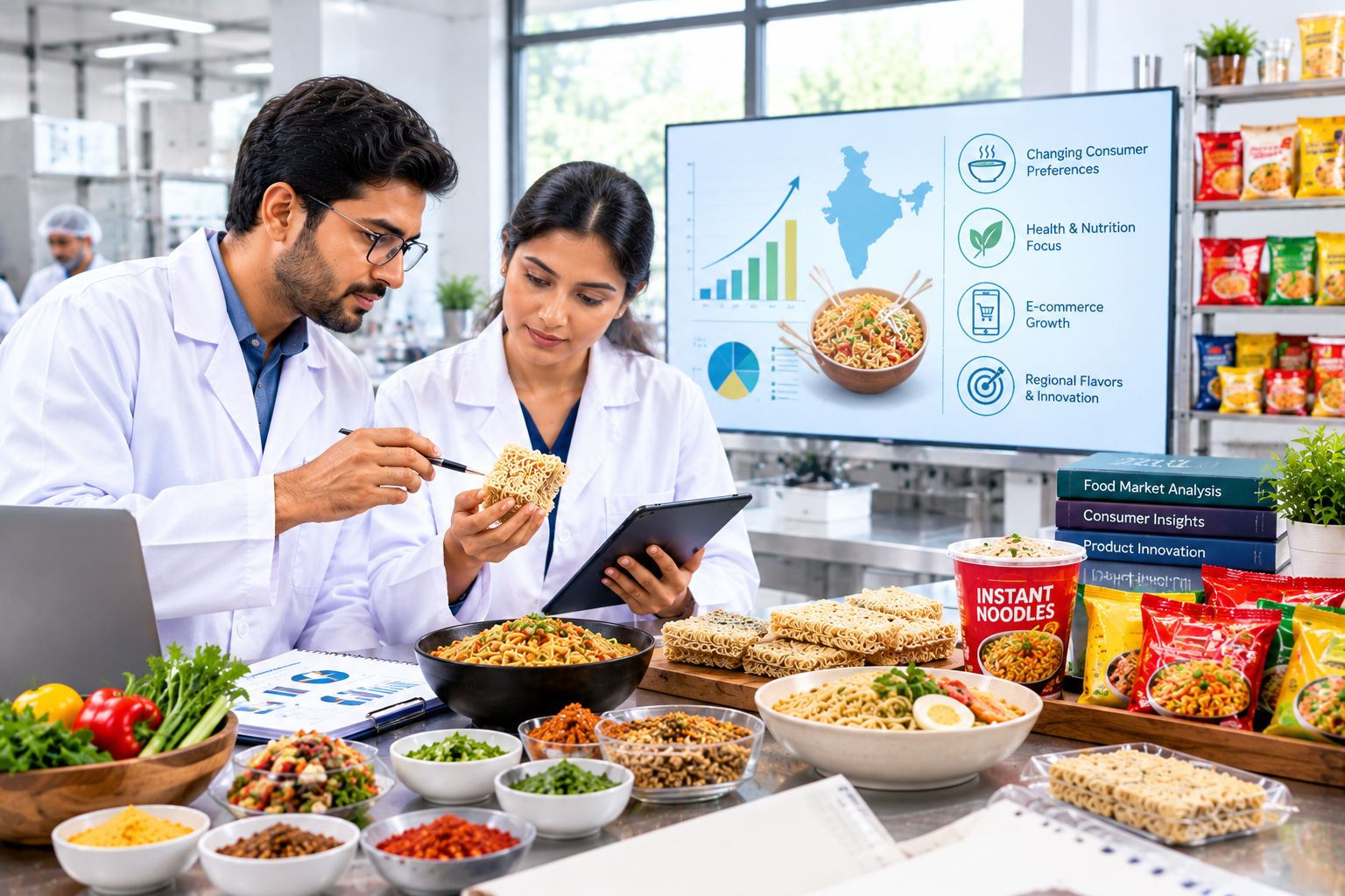 Food technologists and product developers evaluating innovative instant noodle products, including millet noodles, high-protein noodles, and premium instant meal solutions in India.
