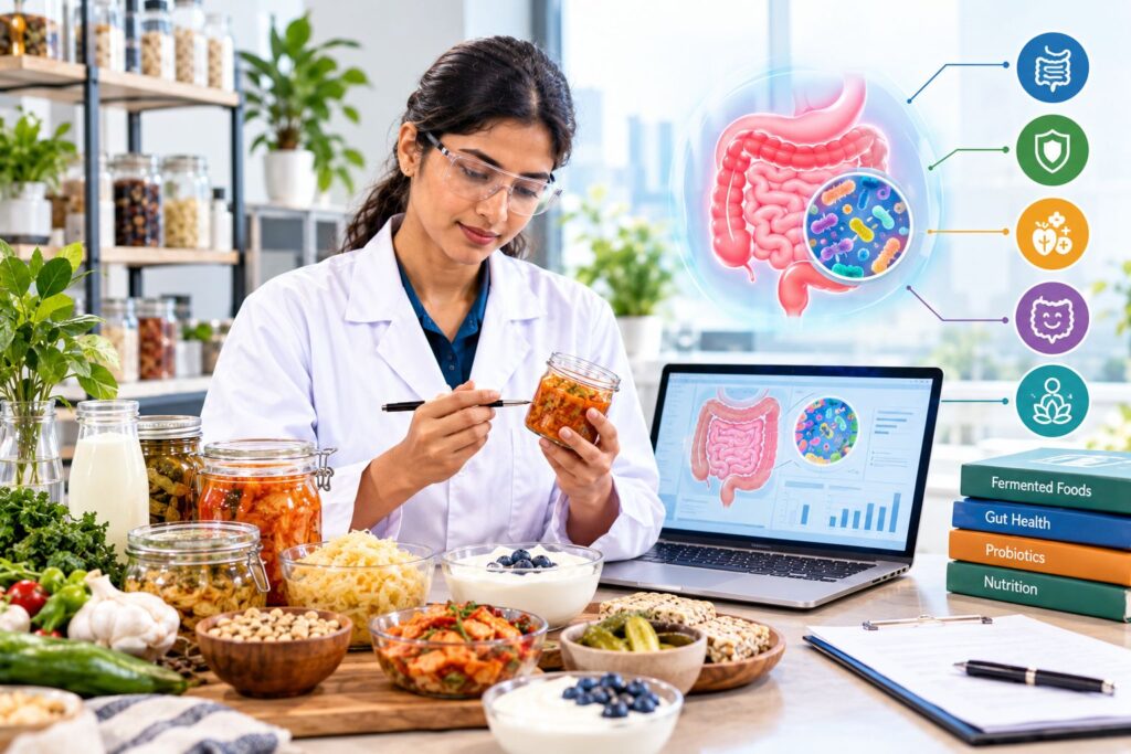 Fermented foods and probiotic-rich products associated with gut health