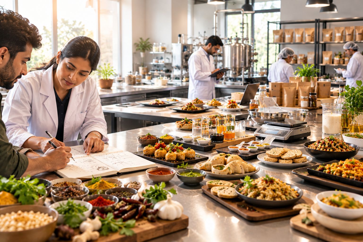 Food recipe development in India with ingredient selection, formulation and product testing