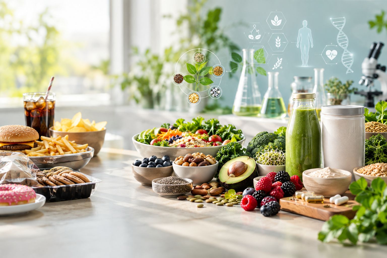 Food scientists and nutrition experts developing healthy food products with clean-label ingredients, functional nutrition, and wellness-focused food innovation.