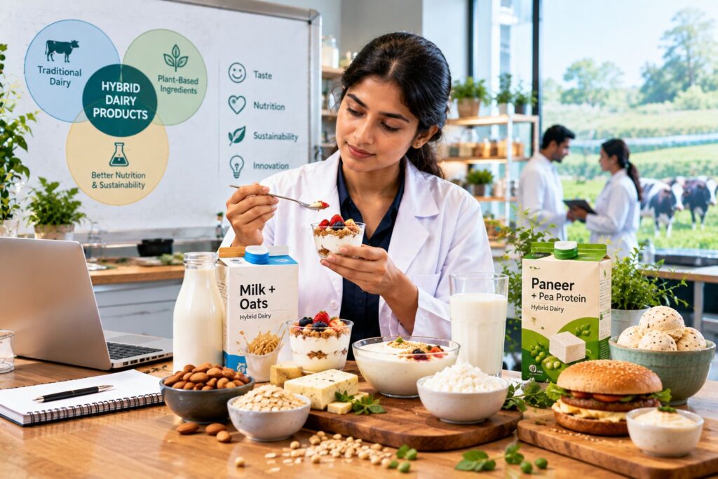 Hybrid dairy products representing emerging dairy innovation and market trends in India