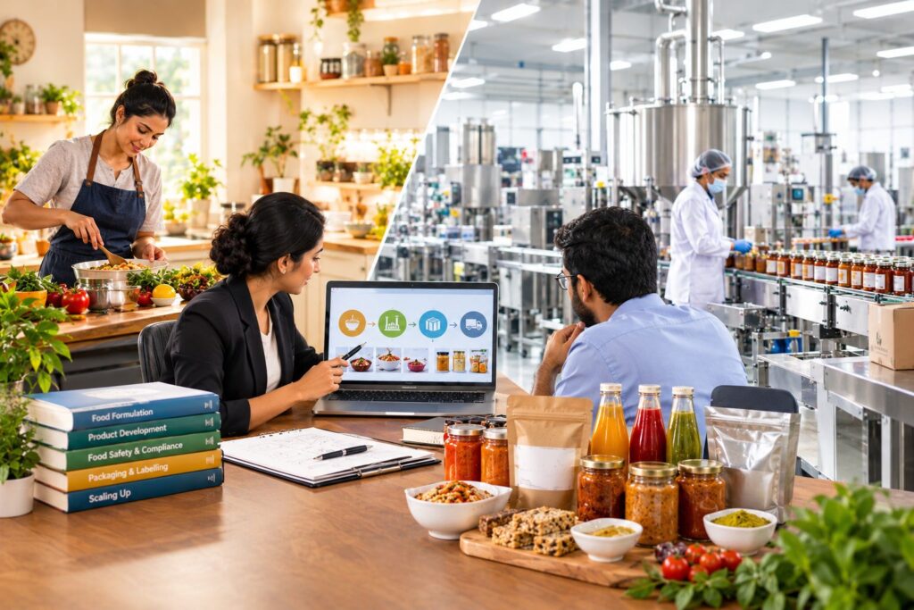 Transitioning a food product from kitchen production to commercial factory manufacturing
