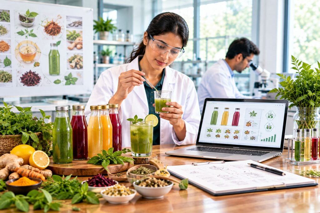 Herbal drink product development and launch with food consultant support