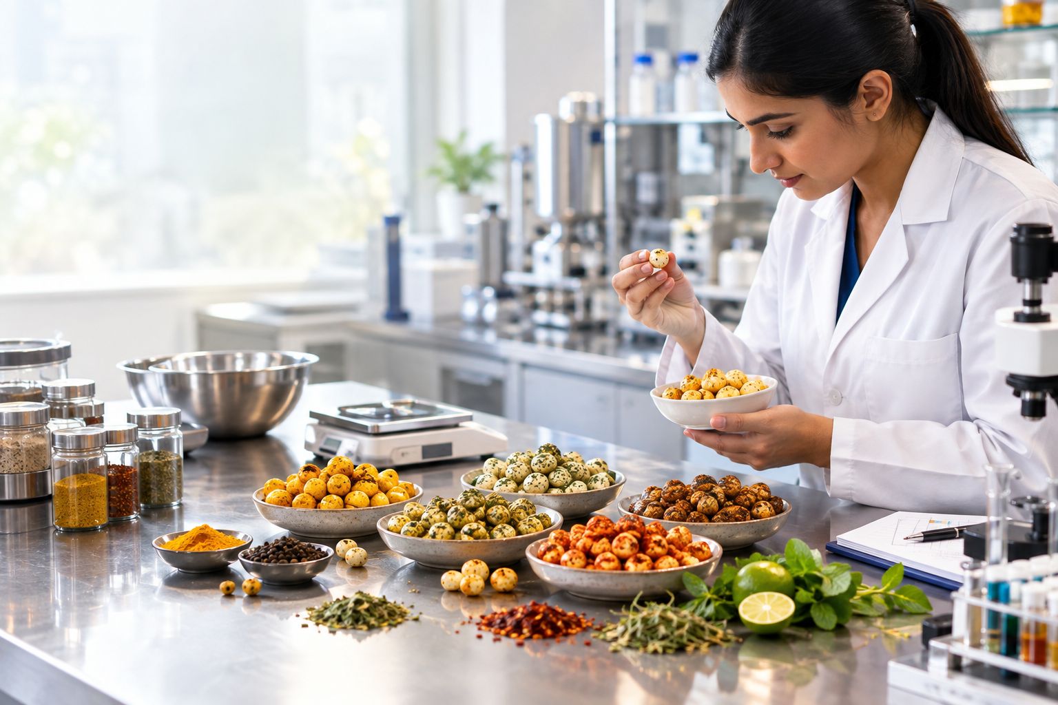 Makhana flavor innovation with different seasonings and food product development
