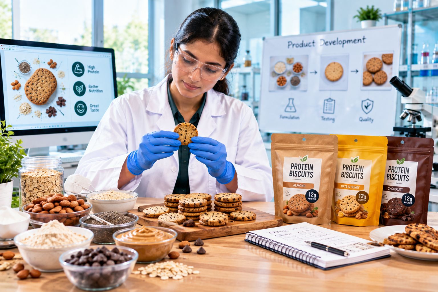 Protein biscuits developed with high-protein ingredients for modern food innovation