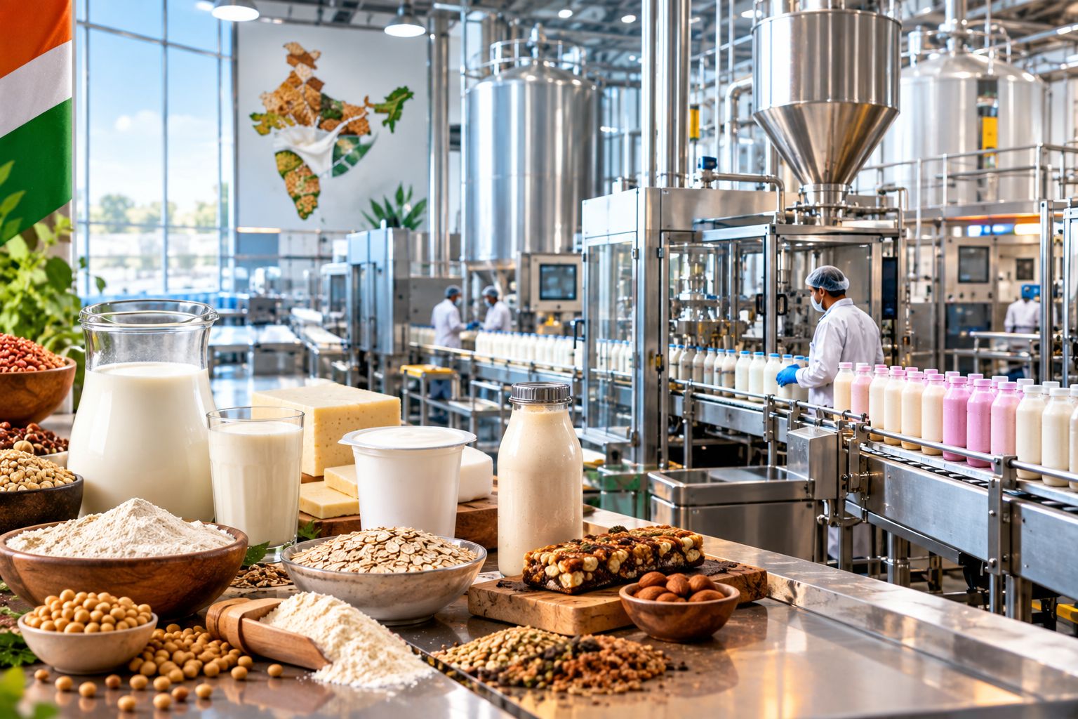 Food scientists developing protein-fortified foods and beverages in India through formulation testing, nutritional analysis, and protein enrichment research.