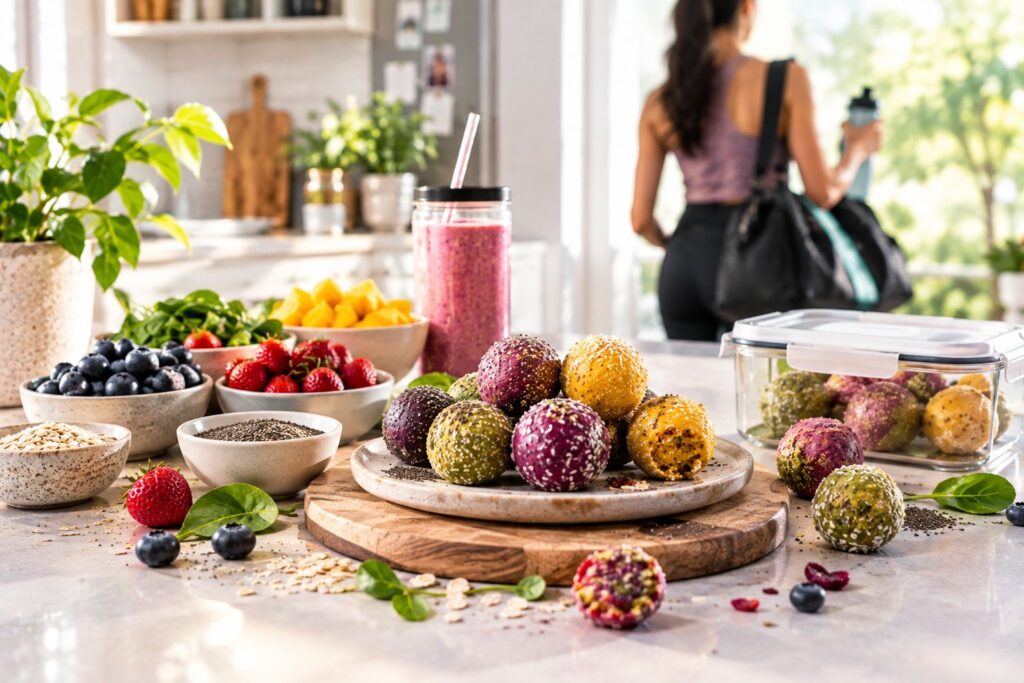 Smoothie bombs packed with healthy ingredients for quick nutrition on the go