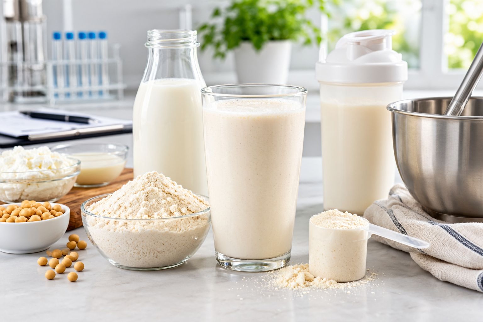 Whey protein isolate powder and protein shake