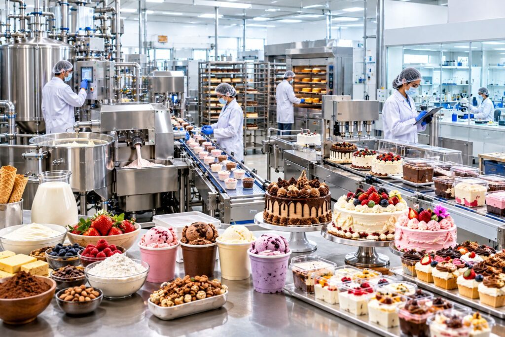 Food processing consultants for ice cream cake production
