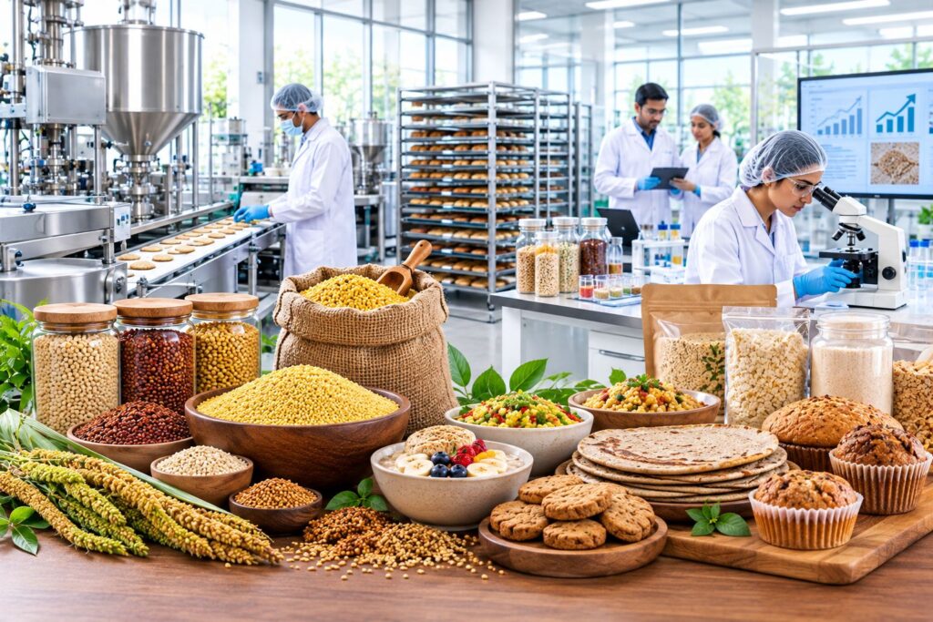Millet-based products and preservation techniques in modern food processing facility